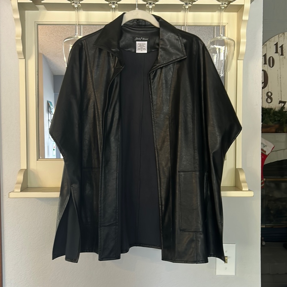 Faux Leather Slinky Brand Jacket